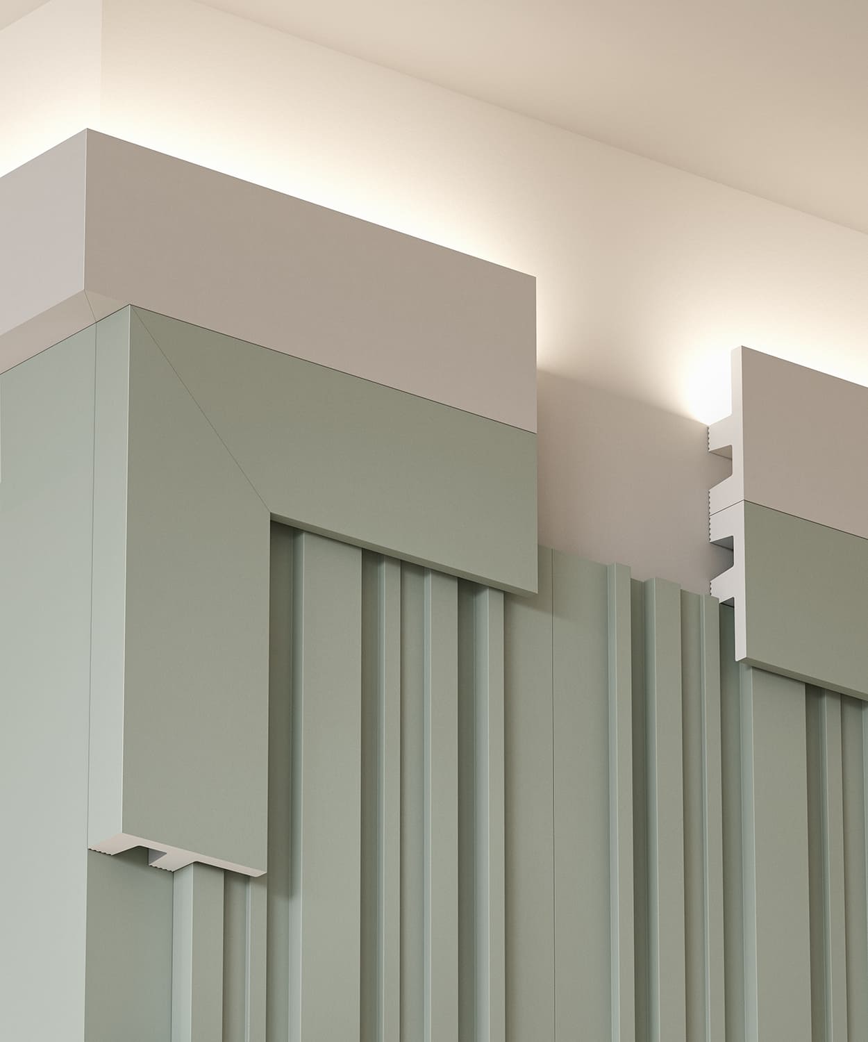 Плинтус под покраску с подсветкой Cosca Decor Экополимер PX051 2000×60×19 фото в интерьере