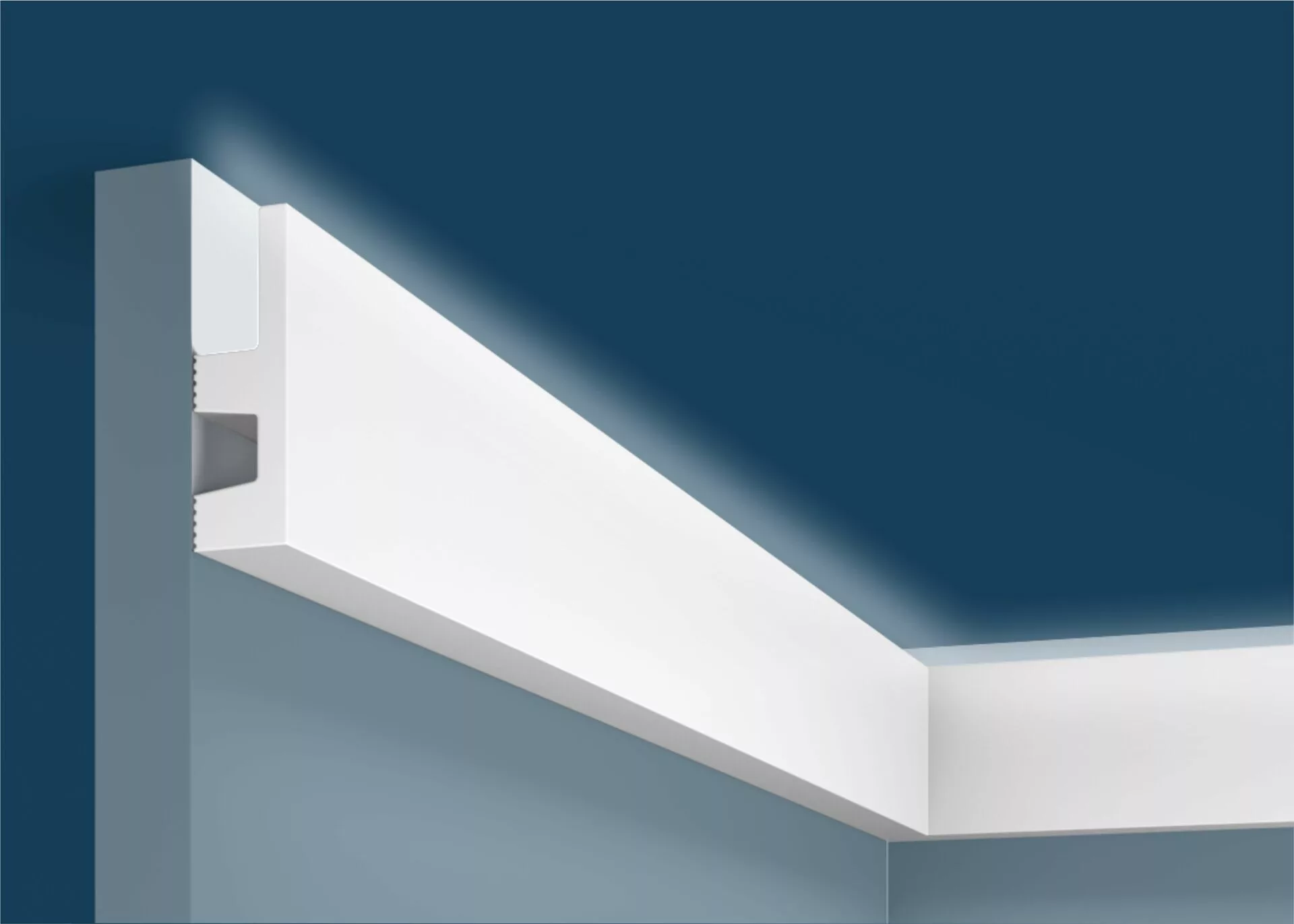 Плинтус под покраску с подсветкой Cosca Decor Экополимер PX051 2000×60×19