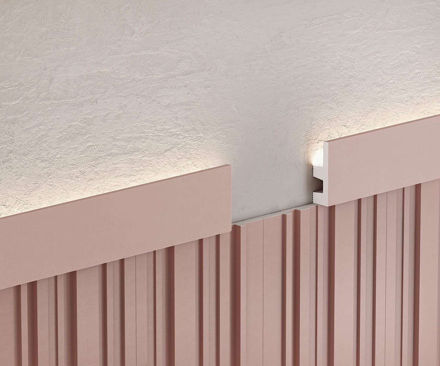 Плинтус под покраску с подсветкой Cosca Decor Экополимер PX051 2000×60×19 фото в интерьере