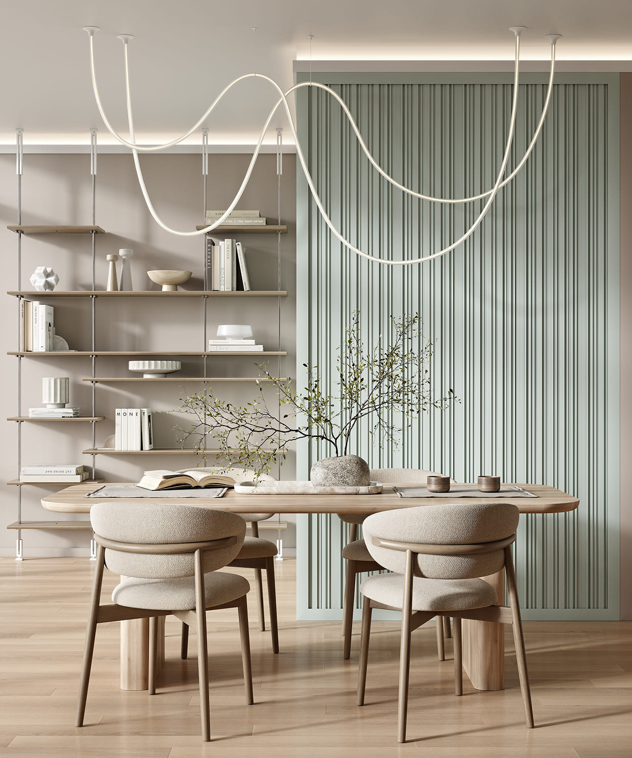 Плинтус под покраску с подсветкой Cosca Decor Экополимер PX051 2000×60×19 фото в интерьере