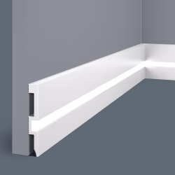 Плинтус под покраску с подсветкой Cosca Decor Экополимер PX059 2000×80×12