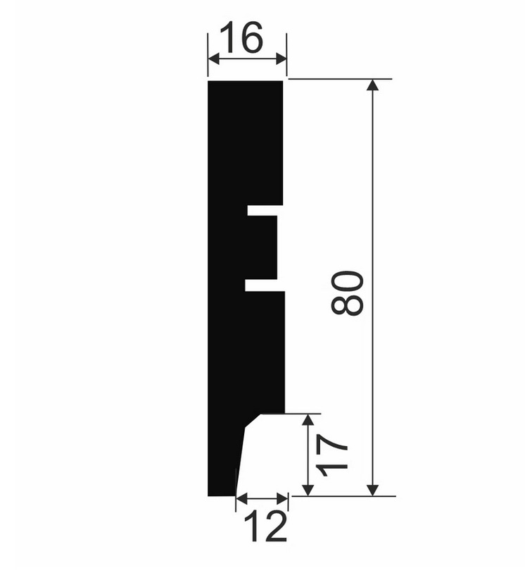 Плинтус МДФ под покраску Cosca Decor AP79 2400×80×16