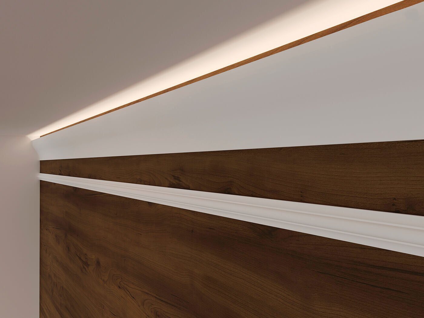 Молдинг под покраску Cosca Decor MX002 2000×40×17 фото в интерьере