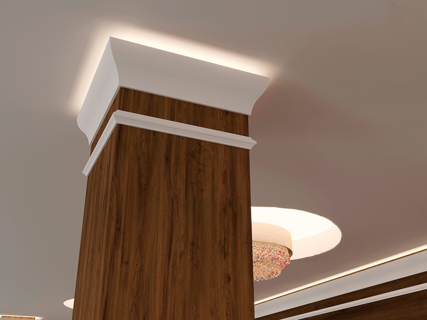 Молдинг под покраску Cosca Decor MX002 2000×40×17 фото в интерьере