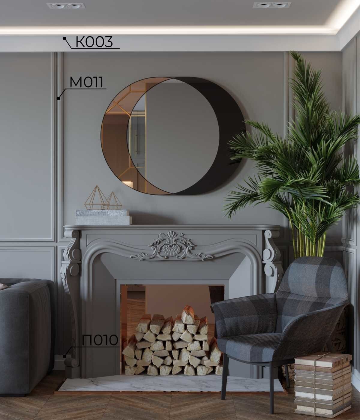 Молдинг под покраску Cosca Decor MX011 2000×40×14 фото в интерьере