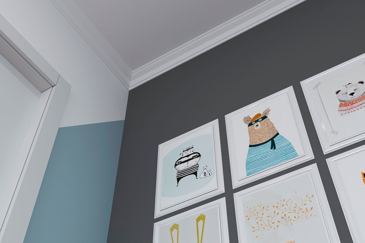 Молдинг под покраску Cosca Decor MX017 2000×30×9 фото в интерьере