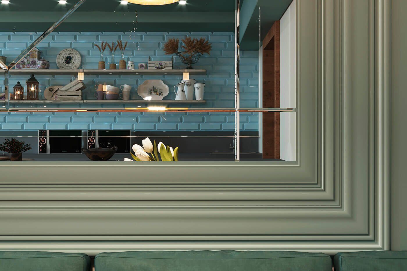 Молдинг под покраску Cosca Decor MX018 2000×45×20 фото в интерьере