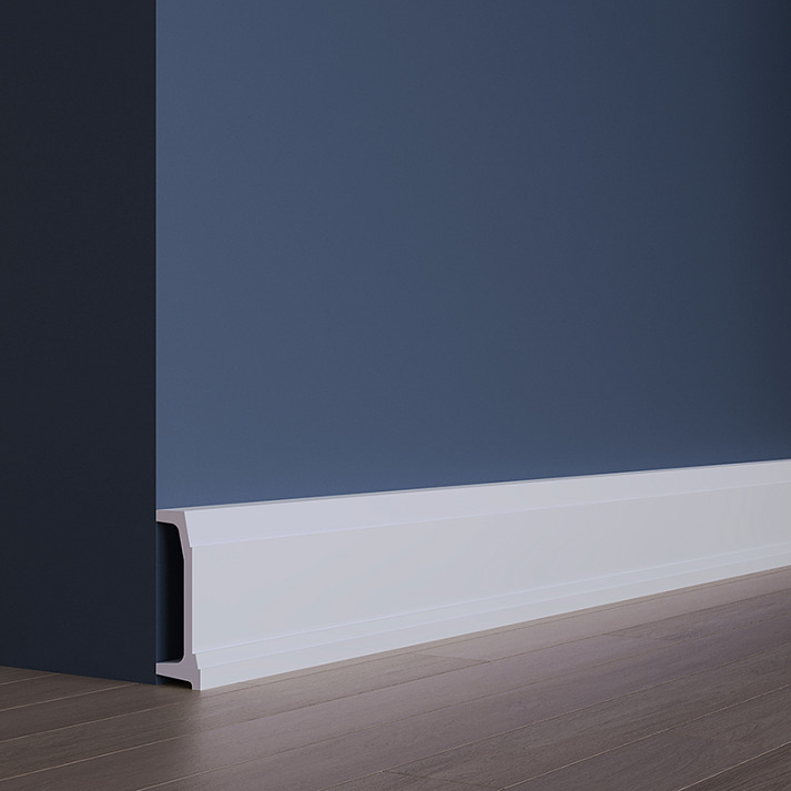 Плинтус под покраску Европласт 1.53.807 2000×160×53 фото в интерьере