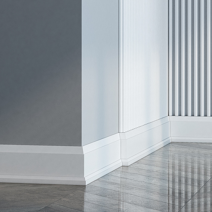 Плинтус под покраску Европласт 1.53.807 2000×160×53 фото в интерьере