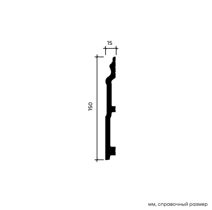 Плинтус под покраску Европласт 6.53.114 2000×150×15