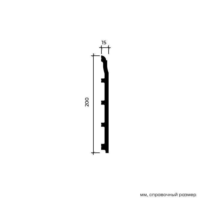 Плинтус под покраску Европласт 6.53.805 2000×200×15