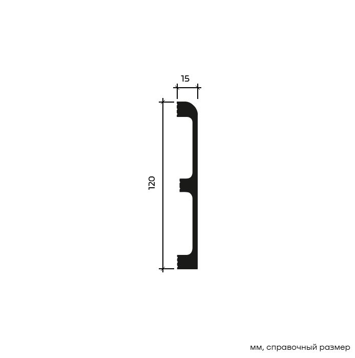 Плинтус под покраску Европласт U.6.53.122 2000×120×15