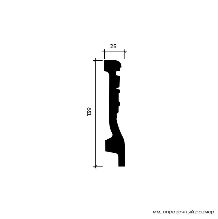 Плинтус под покраску гибкий Европласт 1.53.501 2000×139×25