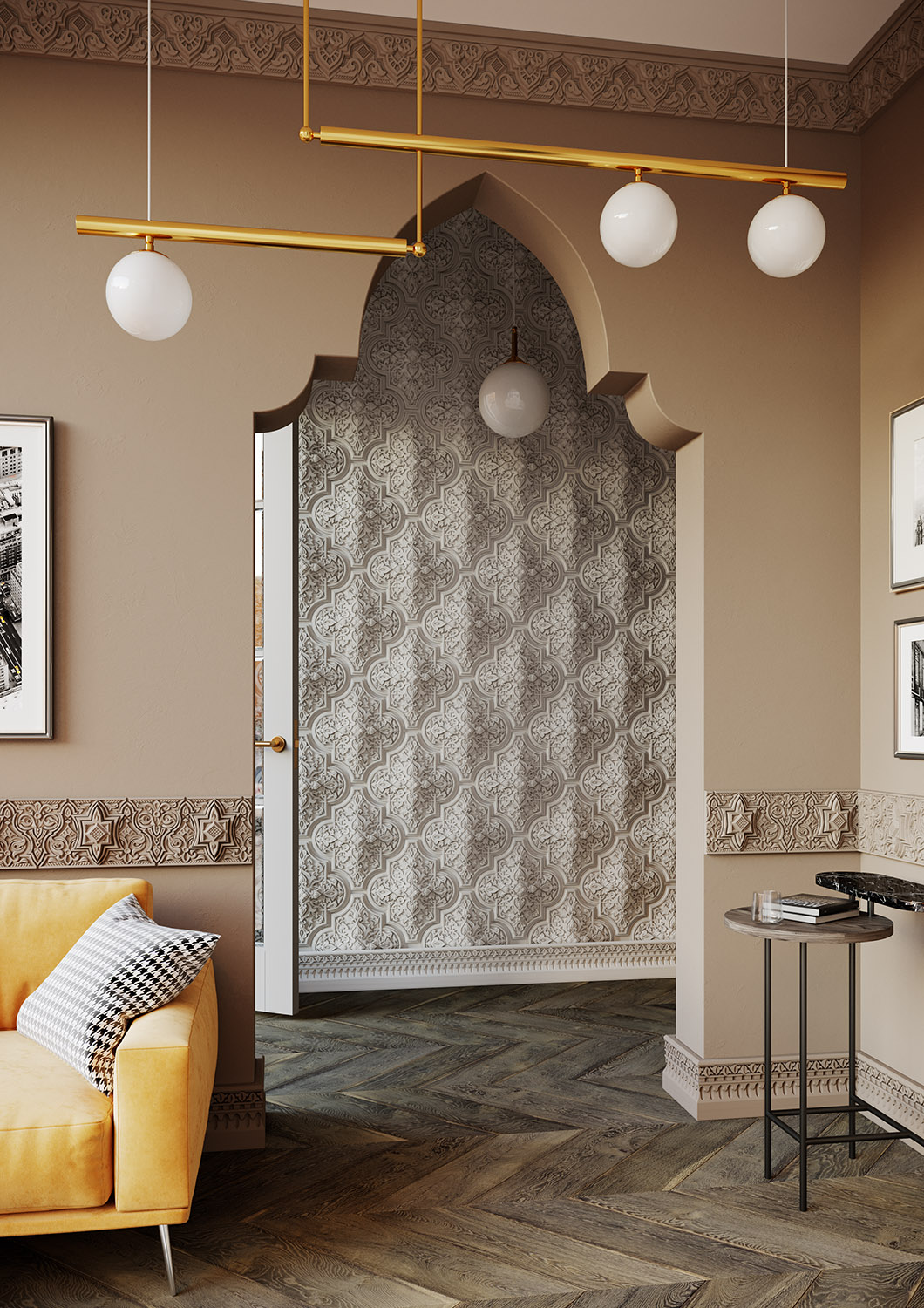 Стеновая панель под покраску Европласт 1.59.501 349×399×52 фото в интерьере