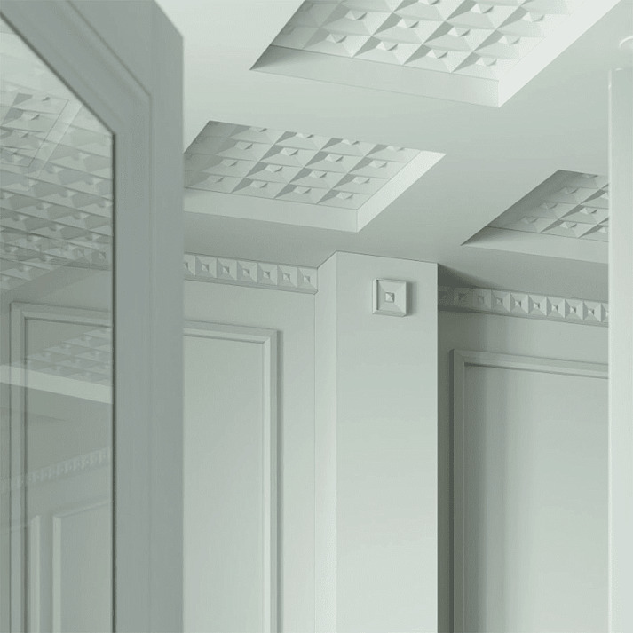 Стеновая панель под покраску Европласт 1.59.817 500×500×20 фото в интерьере