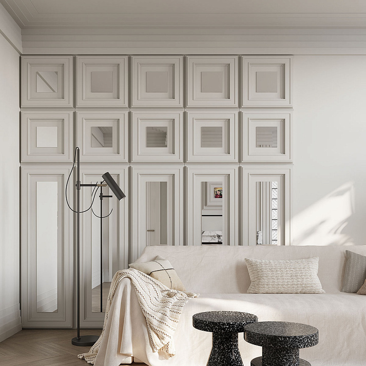 Стеновая панель под покраску Европласт 1.59.820 500×500×42 фото в интерьере