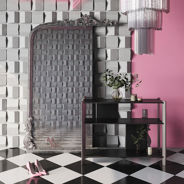 Стеновая панель 3D под покраску Европласт Клавиши 1.59.823 600×600×44 фото в интерьере