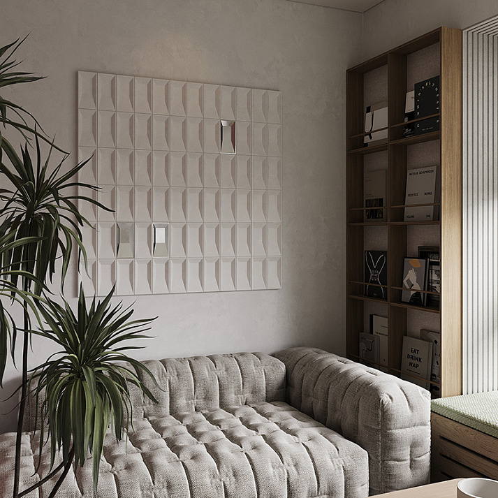 Стеновая панель под покраску Европласт Окна 1.59.903 416×416×30 фото в интерьере