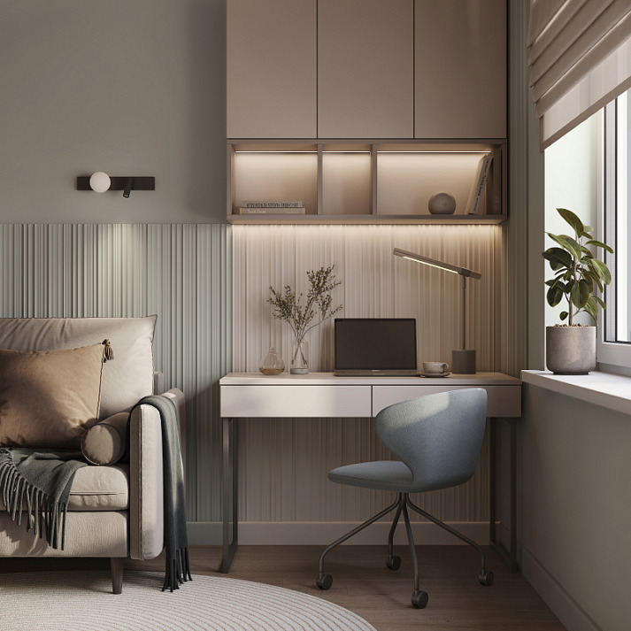 Стеновая панель под покраску Европласт Енисей 6.59.105-280 2800×220×12 фото в интерьере