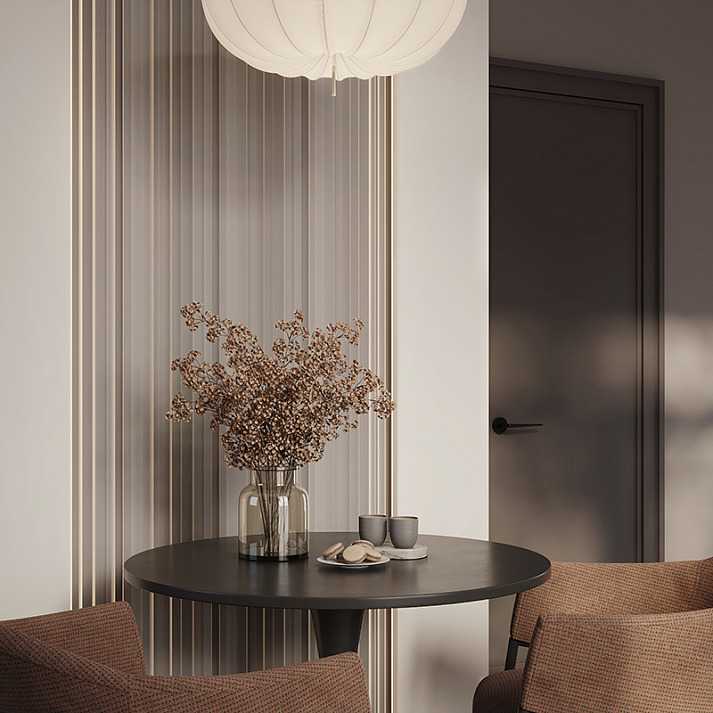 Стеновая панель под покраску Европласт Енисей 6.59.105-280 2800×220×12 фото в интерьере