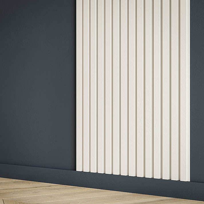 Стеновая панель под покраску Европласт Прямоугольный меандр U.6.59.106 2000×252×10 фото в интерьере