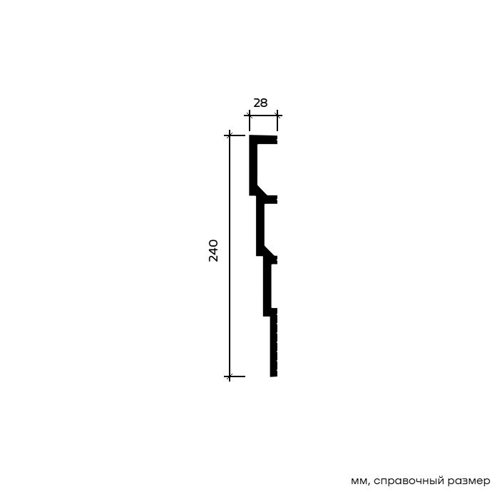 Стеновая панель под покраску Европласт 6.59.805 2000×240×28