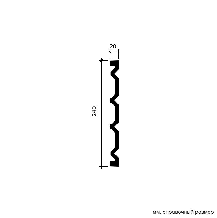 Стеновая панель под покраску Европласт 6.59.806 2000×240×20