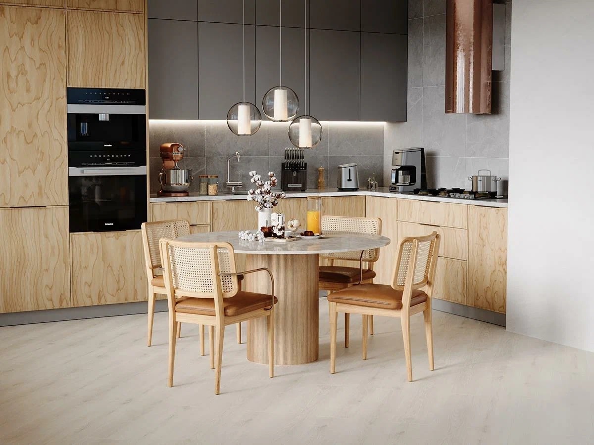 Кварцвиниловый SPC ламинат Norland Sigrid Plus Baldr 1006-4 1220×183×4 фото в интерьере