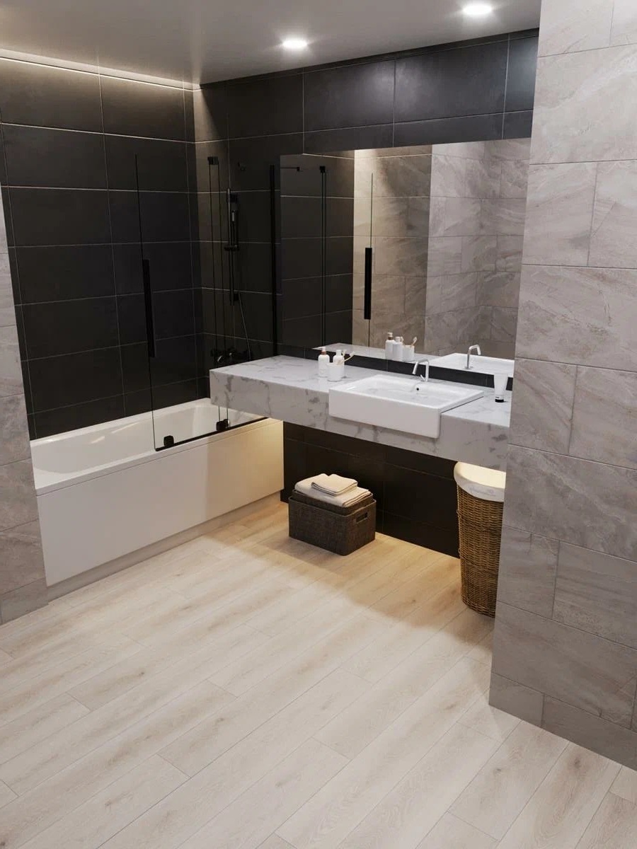 Кварцвиниловая плитка Norland клеевая Sigrid LVT Freya 1003-11 1219,2×184,15×2 фото в интерьере