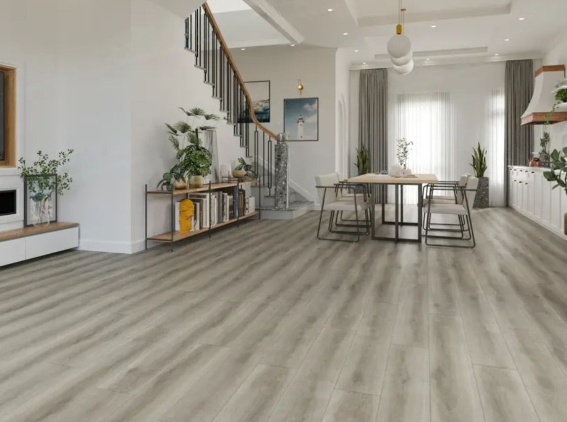 Кварцвиниловый SPC ламинат Norland NeoWood Renaelva 2001-7 1220×196×8 фото в интерьере