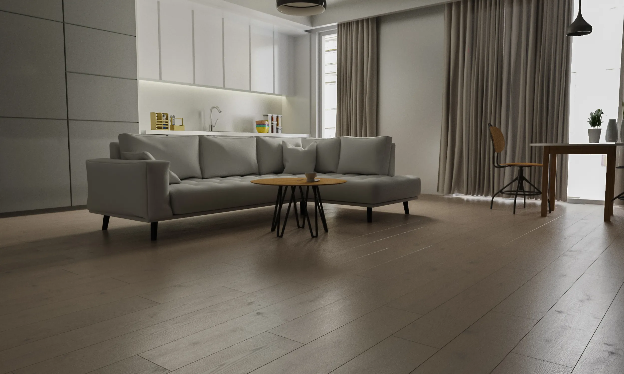 Ламинат My Step Terra Aqua Block Дуб Ватикан MS138AB 1380×157×8 фото в интерьере