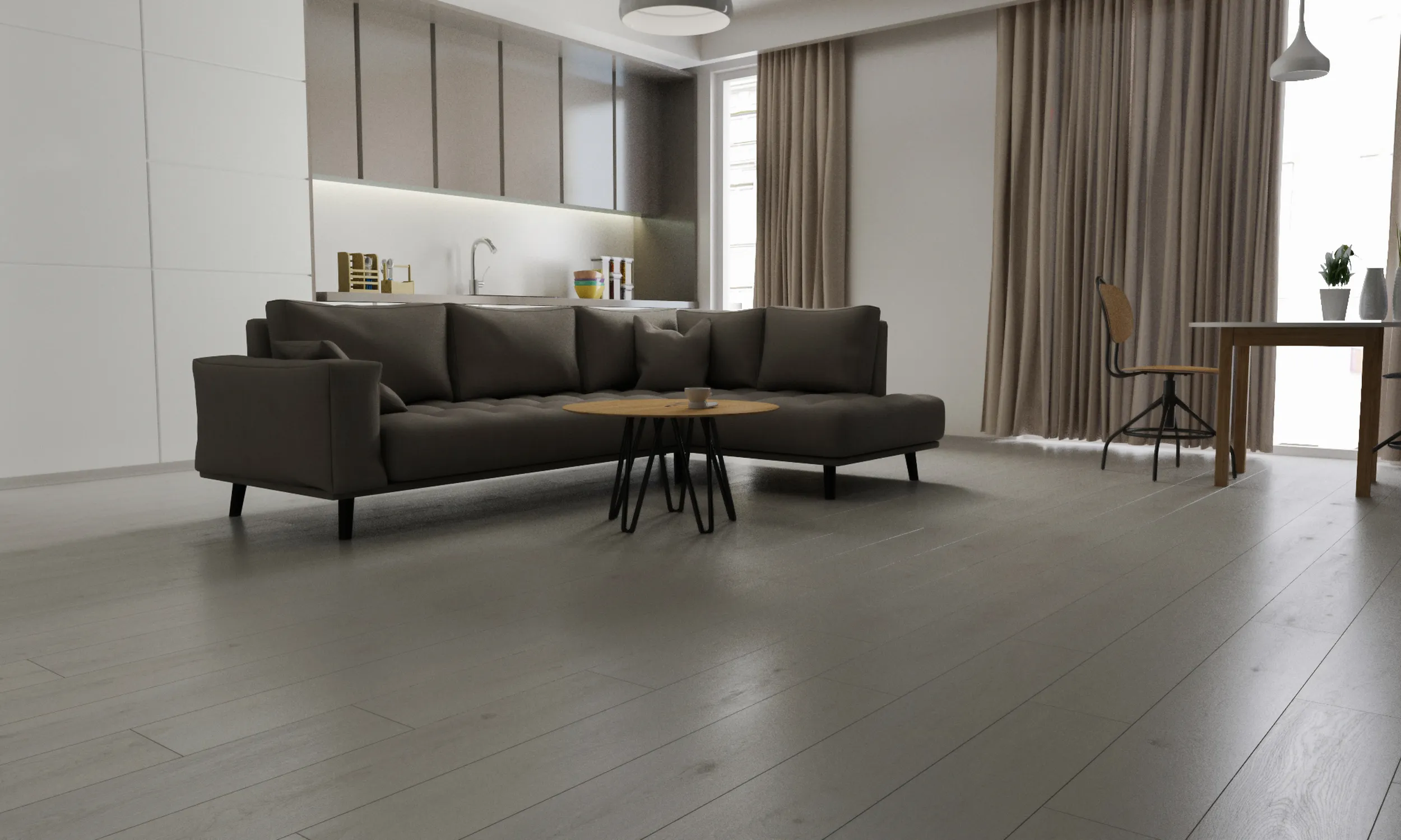 Ламинат My Step Terra Aqua Block Дуб Асти MS118AB 1380×157×8 фото в интерьере