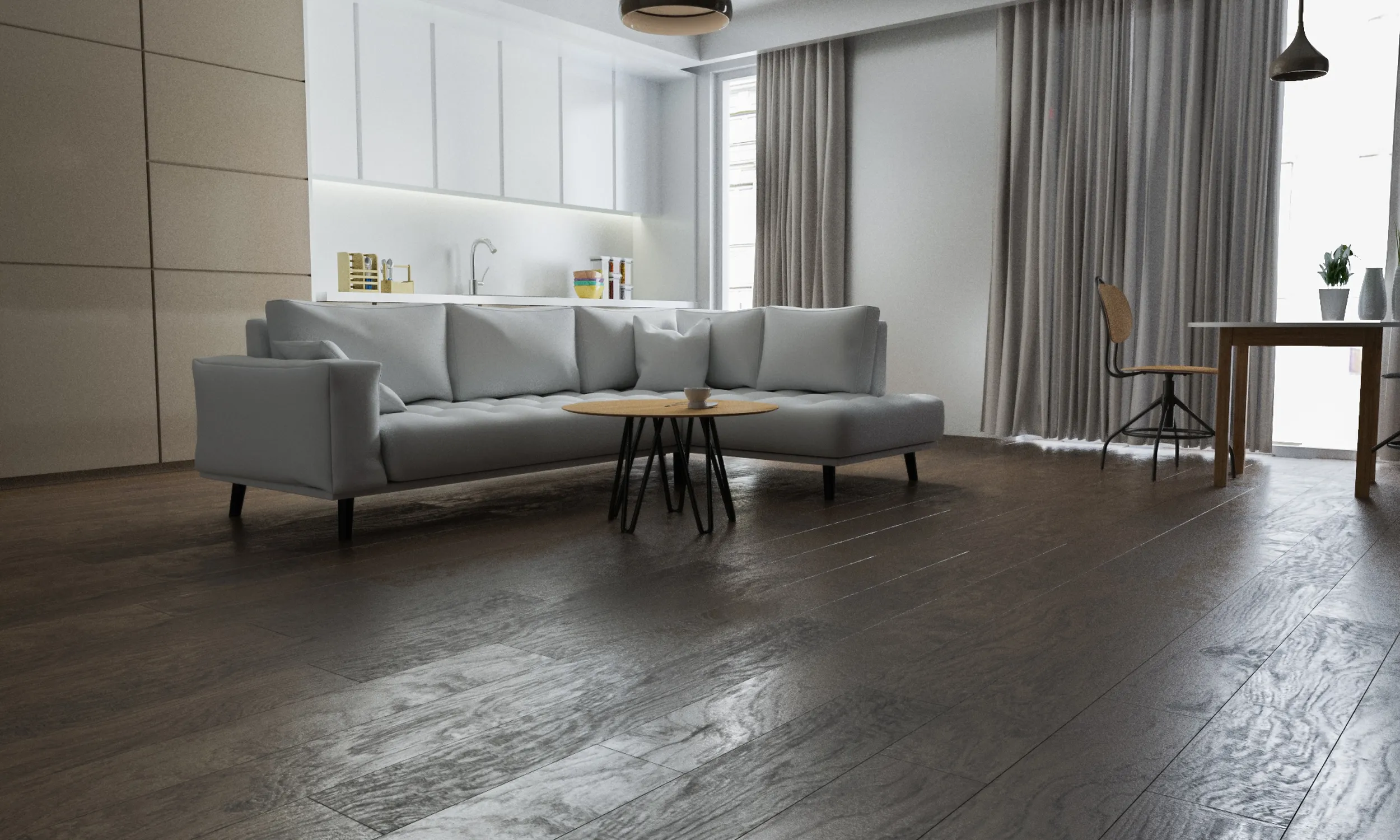 Ламинат My Step Terra Aqua Block Дуб Флоренция MS158AB 1380×157×8 фото в интерьере