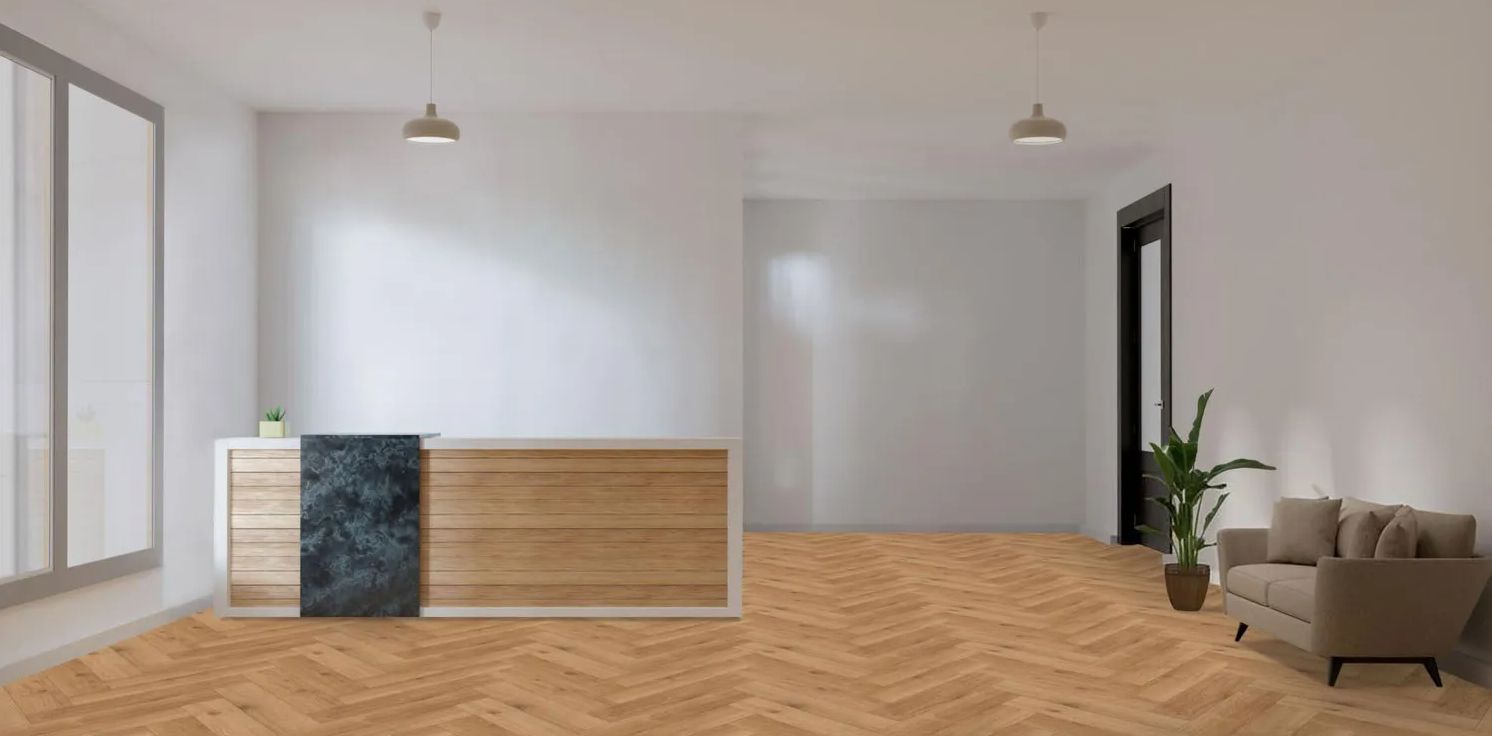 Ламинат My Step Herringbone Manor+ Дуб Сурин венгерская елка MS3510 643×131×10 фото в интерьере