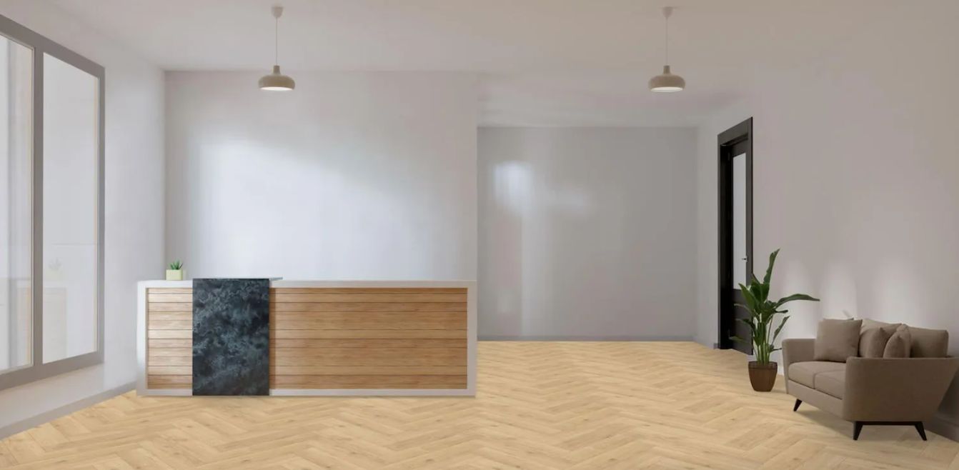 Ламинат My Step Herringbone Manor+ Дуб Кейптаун венгерская елка MS3610 643×131×10 фото в интерьере