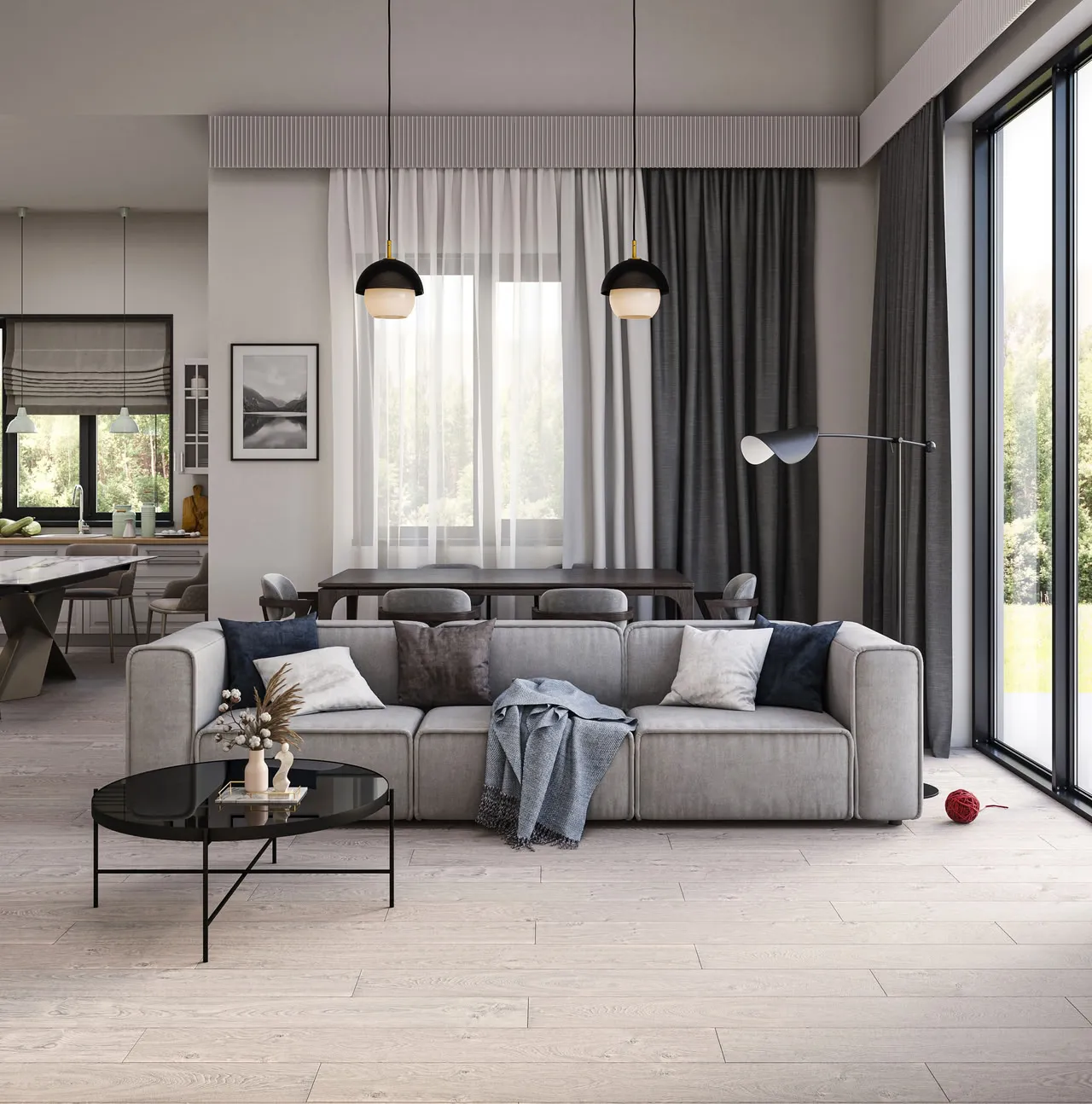 Ламинат My Step Fortis Дуб Оникс MS012 1375×188×12 фото в интерьере