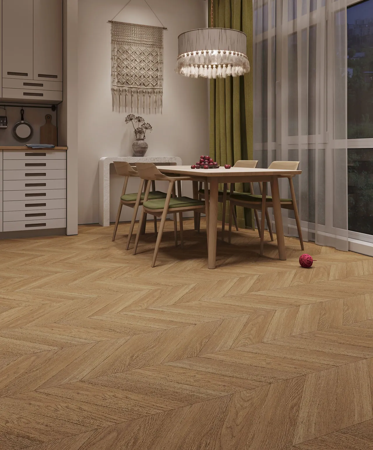 Ламинат My Step Herringbone Chevron Rimi MS6012 французская елка 550×112×12 фото в интерьере