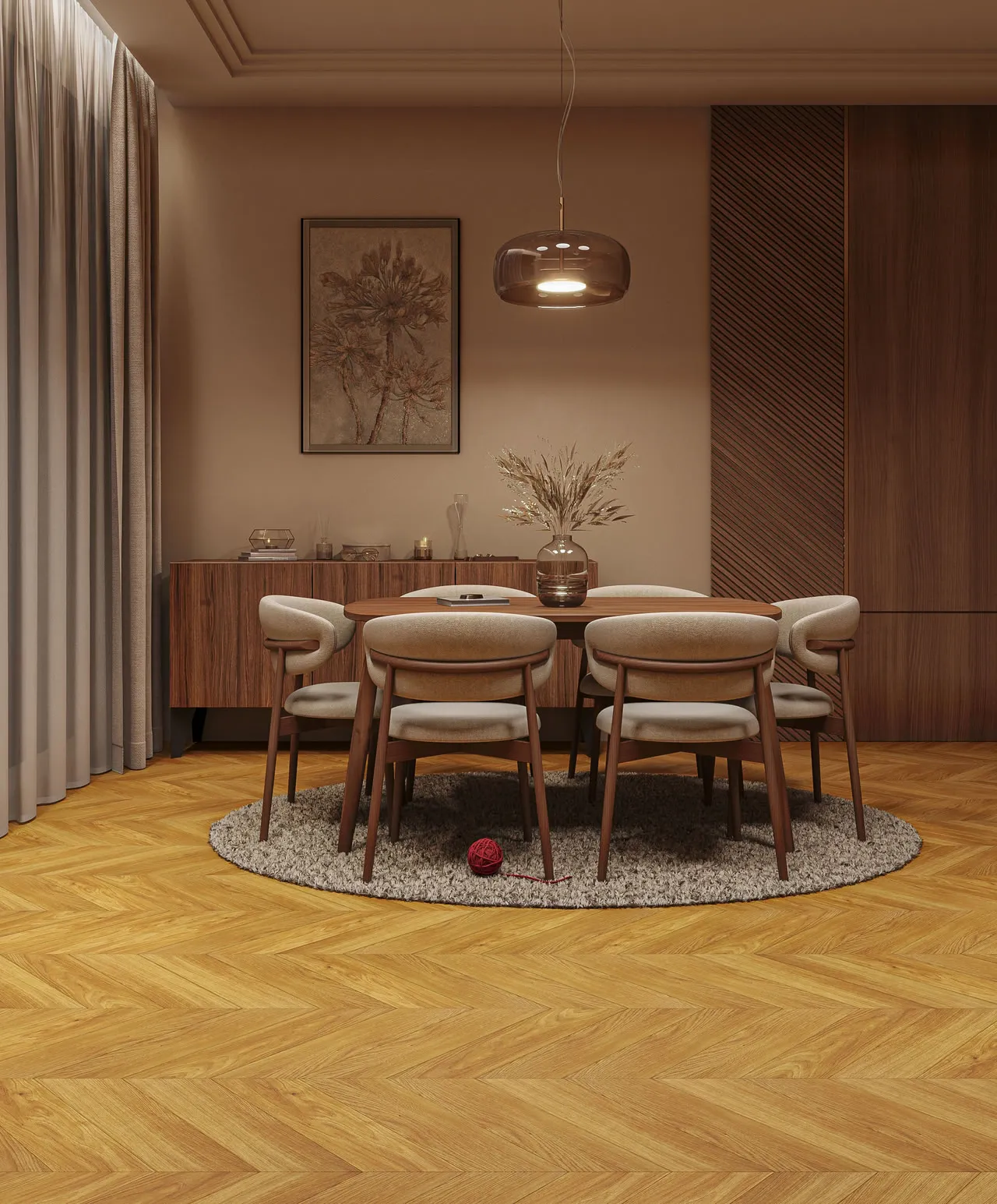 Ламинат My Step Herringbone Chevron Naro MS6112 французская елка 550×112×12 фото в интерьере