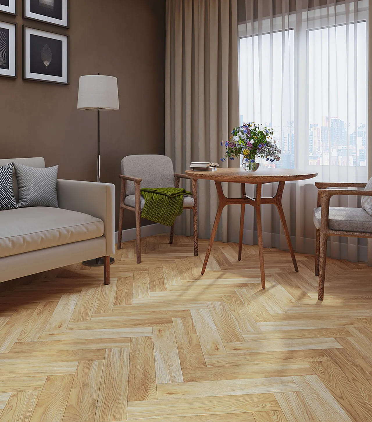 Ламинат My Step Herringbone Tisa MS3212 венгерская елка 475×95×12 фото в интерьере