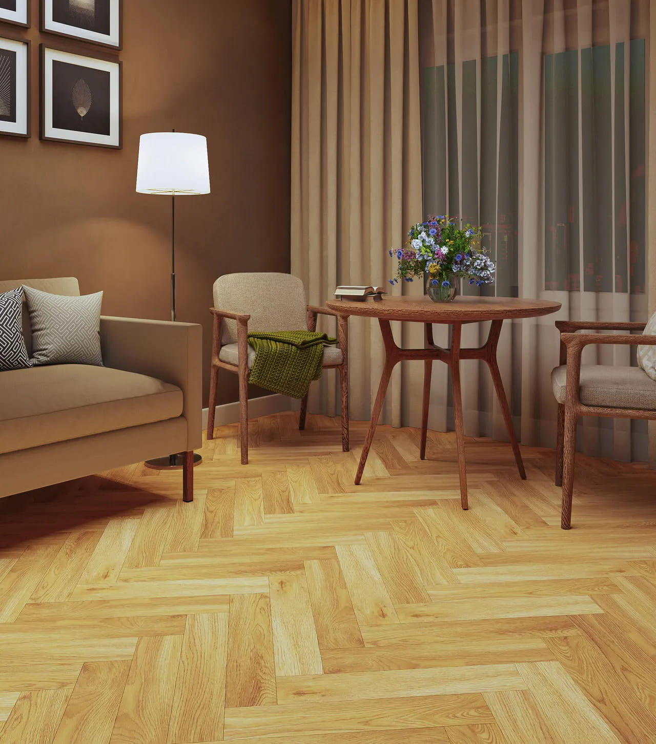 Ламинат My Step Herringbone Tisa MS3212 венгерская елка 475×95×12 фото в интерьере