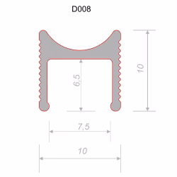 Профиль алюминиевый теневой разделительный Decaro D008A Black черный 3000×10×10