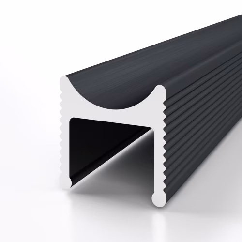 Профиль алюминиевый теневой разделительный Decaro D008A Black черный 3000×10×10
