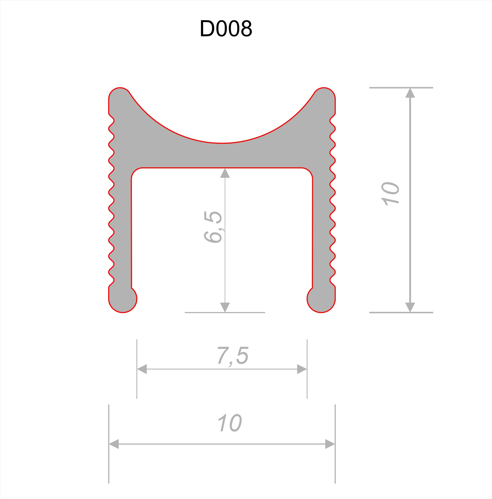 Профиль алюминиевый теневой разделительный Decaro D008A Black черный 3000×10×10