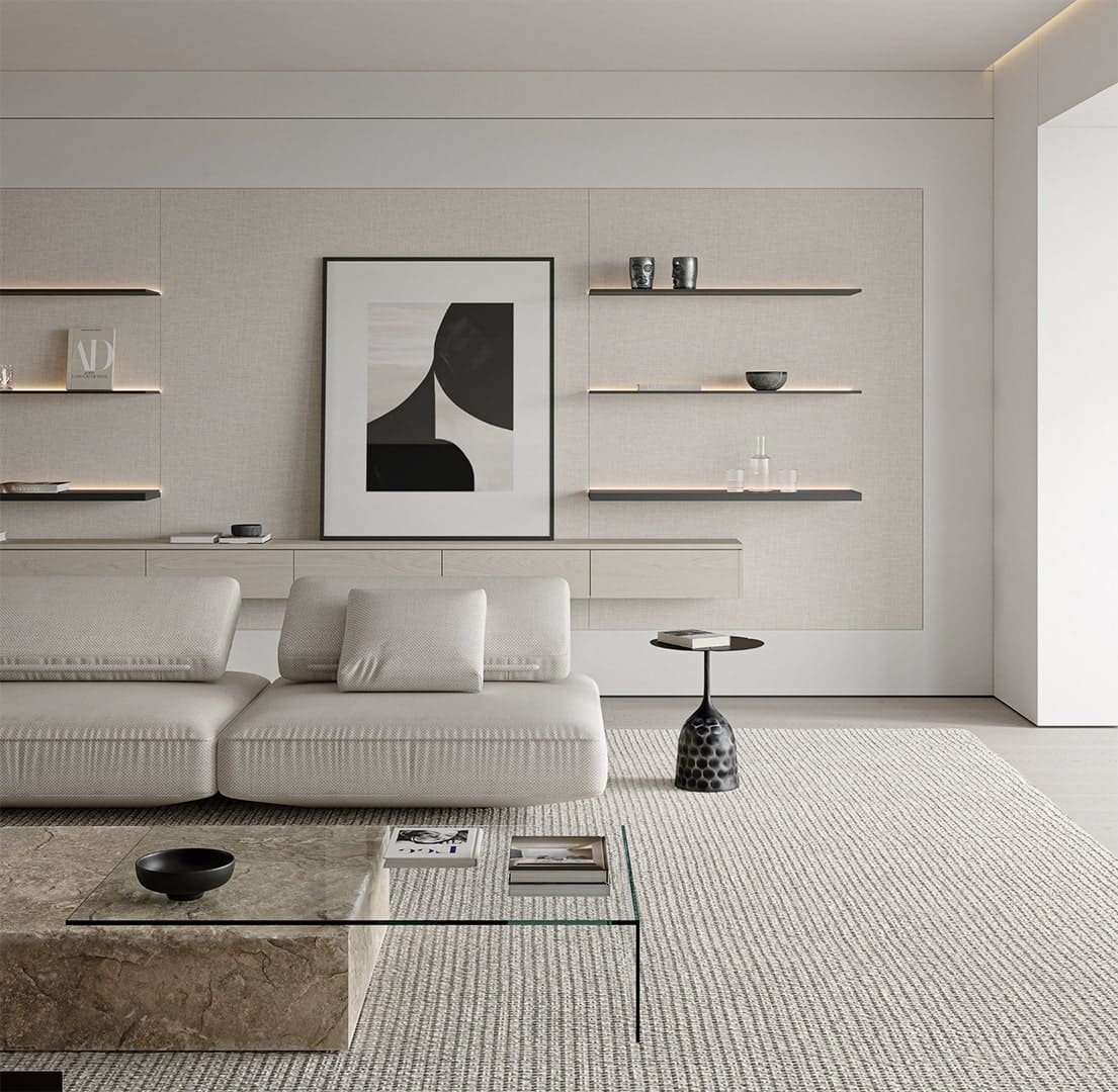 Профиль алюминиевый теневой разделительный Decaro D008A Black черный 3000×10×10 фото в интерьере