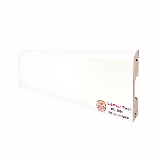 Плинтус МДФ ламинированный TeckWood RAL 9010 2150×75×16