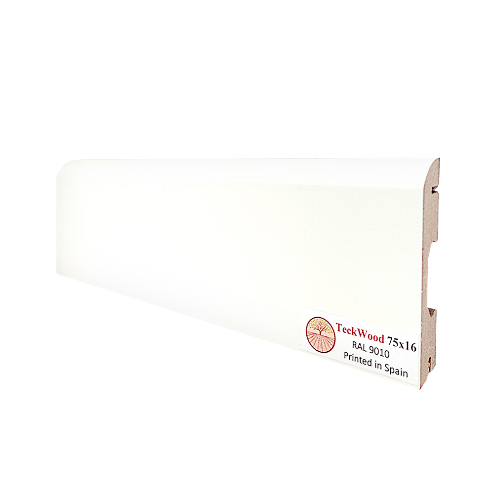 Плинтус МДФ ламинированный TeckWood RAL 9010 2150×75×16