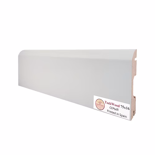 Плинтус МДФ ламинированный TeckWood Серый 2150×75×16