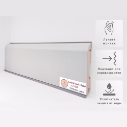 Плинтус МДФ ламинированный TeckWood Серый 2150×75×16