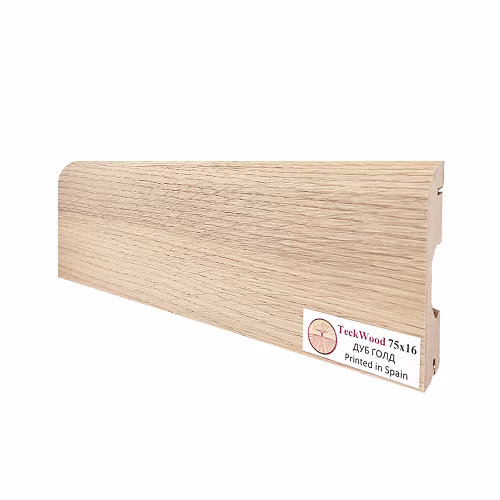 Плинтус МДФ ламинированный TeckWood Дуб Голд 2000×75×16