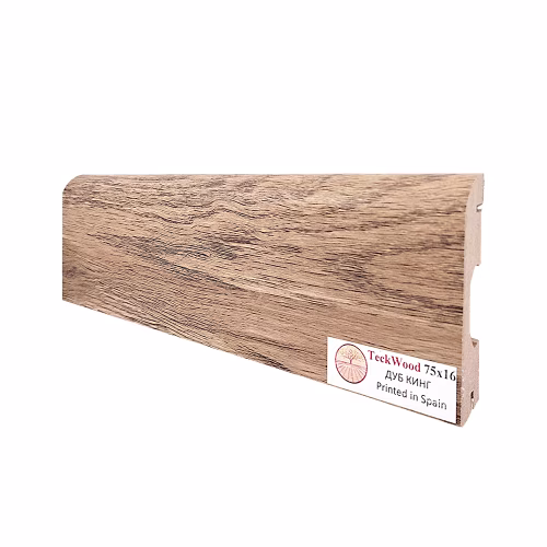 Плинтус МДФ ламинированный TeckWood Дуб Кинг 2150×75×16